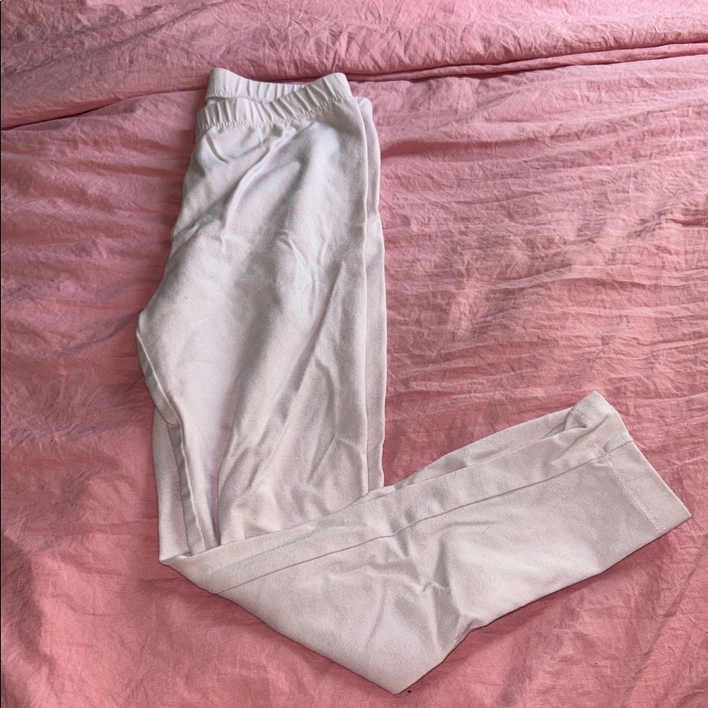 Pink Leggings with Elastic Waistband and Tapered Ankles